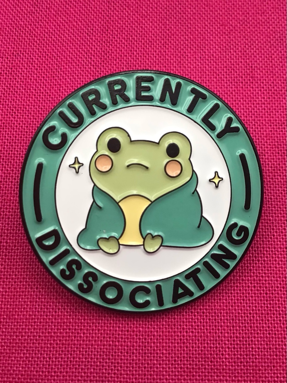 Dissociate Frog Enamel Pin